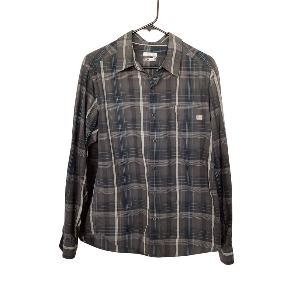 marmot Mens Gray plaid long sleeve button up outdoor shirt size Medium